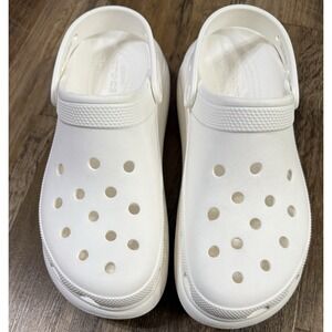Crocs Classic Crush Clogs Women's SZ 11 mens 9 White Platform Shoes Sandals NWT